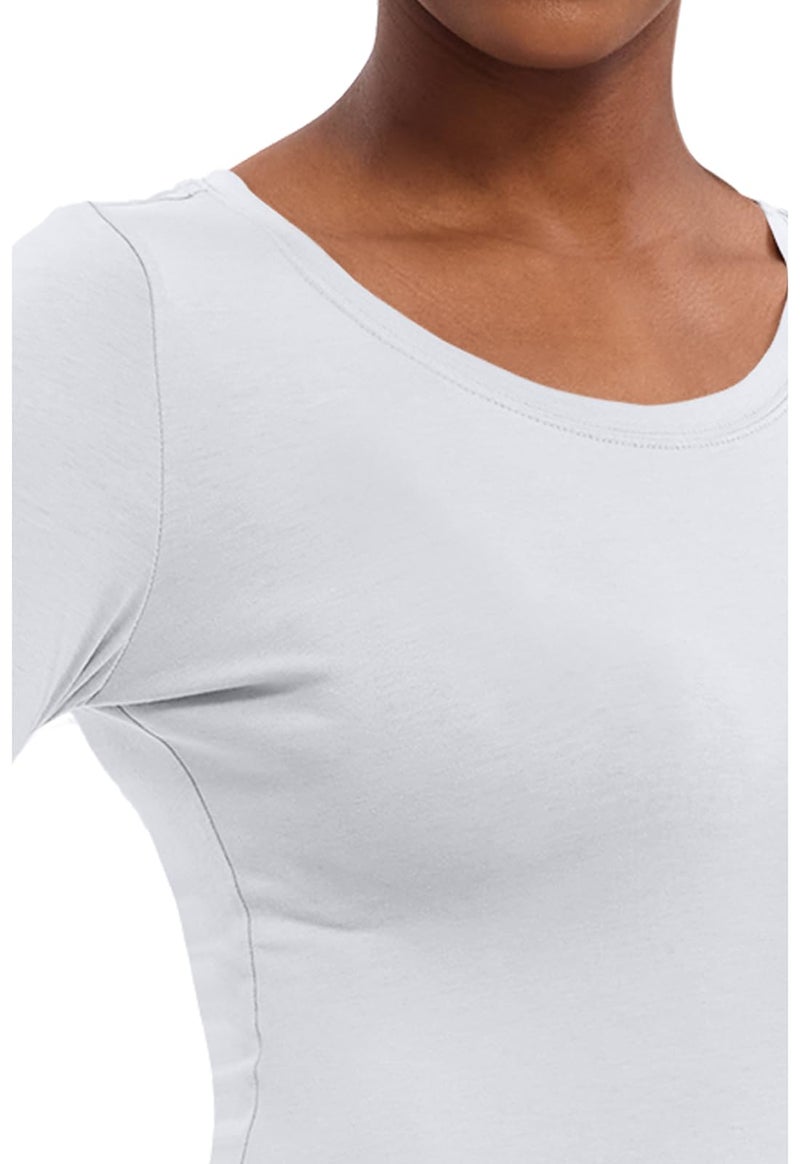 Healing Hands Women's Underscrub Soft Knit Melissa Longsleeve Scrub Tee with Breathable & Easy Care Fabric 5047, M, White - Image 4